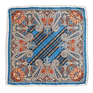 La Marey Purple, Orange and Sky Blue Set of 3 Paisley Print Scarf