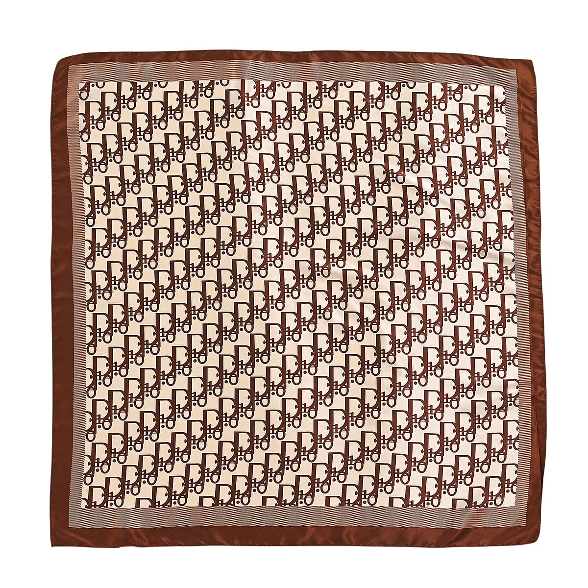 La Marey Green, Navy and Brown Set of 3 Geometric Monogram Print Scarf image number 2