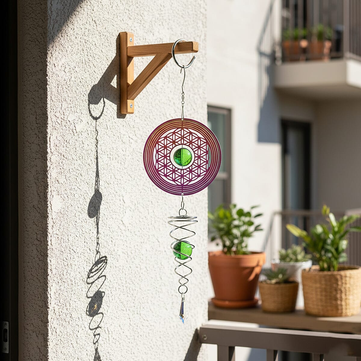 Livmore Set of 2 Stainless Steel Multi Color Celestial Orbit Magic Wind Spinner Set image number 2