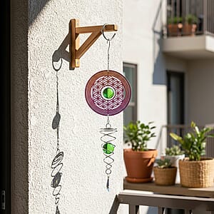 Livmore Set of 2 Stainless Steel Multi Color Celestial Orbit Magic Wind Spinner Set