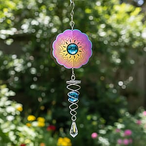 Livmore Set of 2 Stainless Steel Multi Color Floral Magic Wind Spinner Set