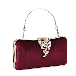 La marey Wine Leaf Shaped Phone Bag with Shoulder Chain Strap