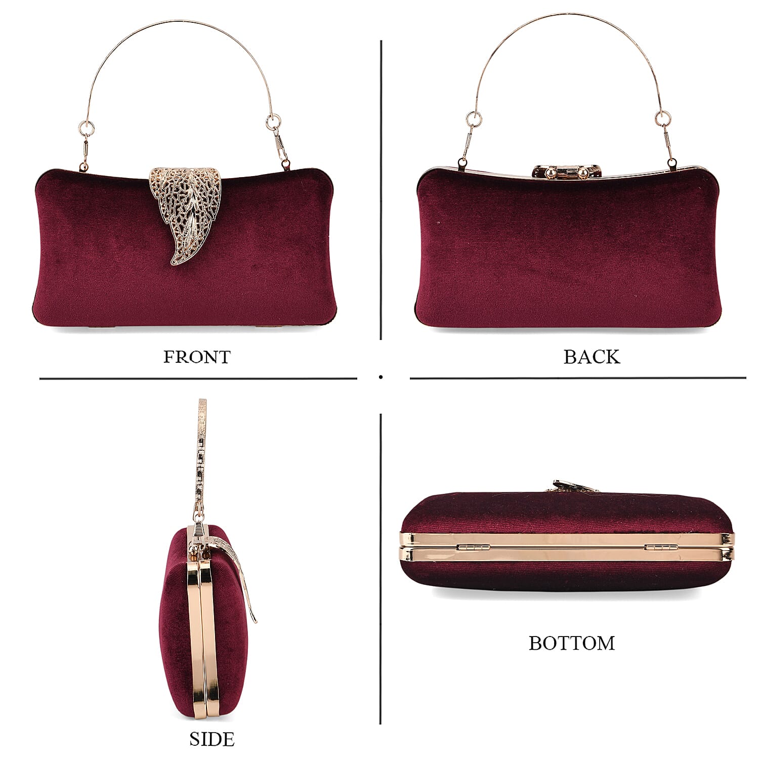 La marey Wine Leaf Shaped Phone Bag with Shoulder Chain Strap