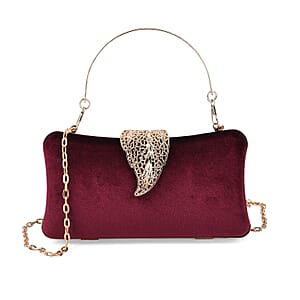 La marey Wine Leaf Shaped Phone Bag with Shoulder Chain Strap