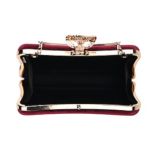 La marey Wine Leaf Shaped Phone Bag with Shoulder Chain Strap