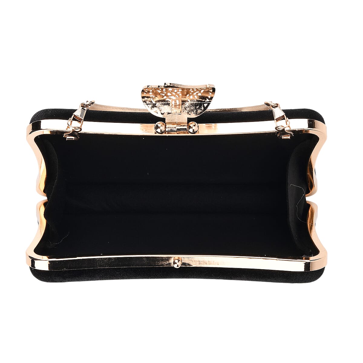 La marey Black Leaf Shaped Phone Bag with Shoulder Chain Strap image number 3