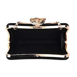 La marey Black Leaf Shaped Phone Bag with Shoulder Chain Strap