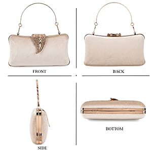 La marey Beige Leaf Shaped Phone Bag with Shoulder Chain Strap