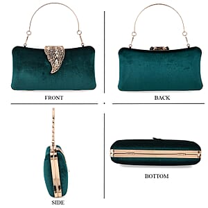 La marey Green Leaf Shaped Phone Bag with Shoulder Chain Strap