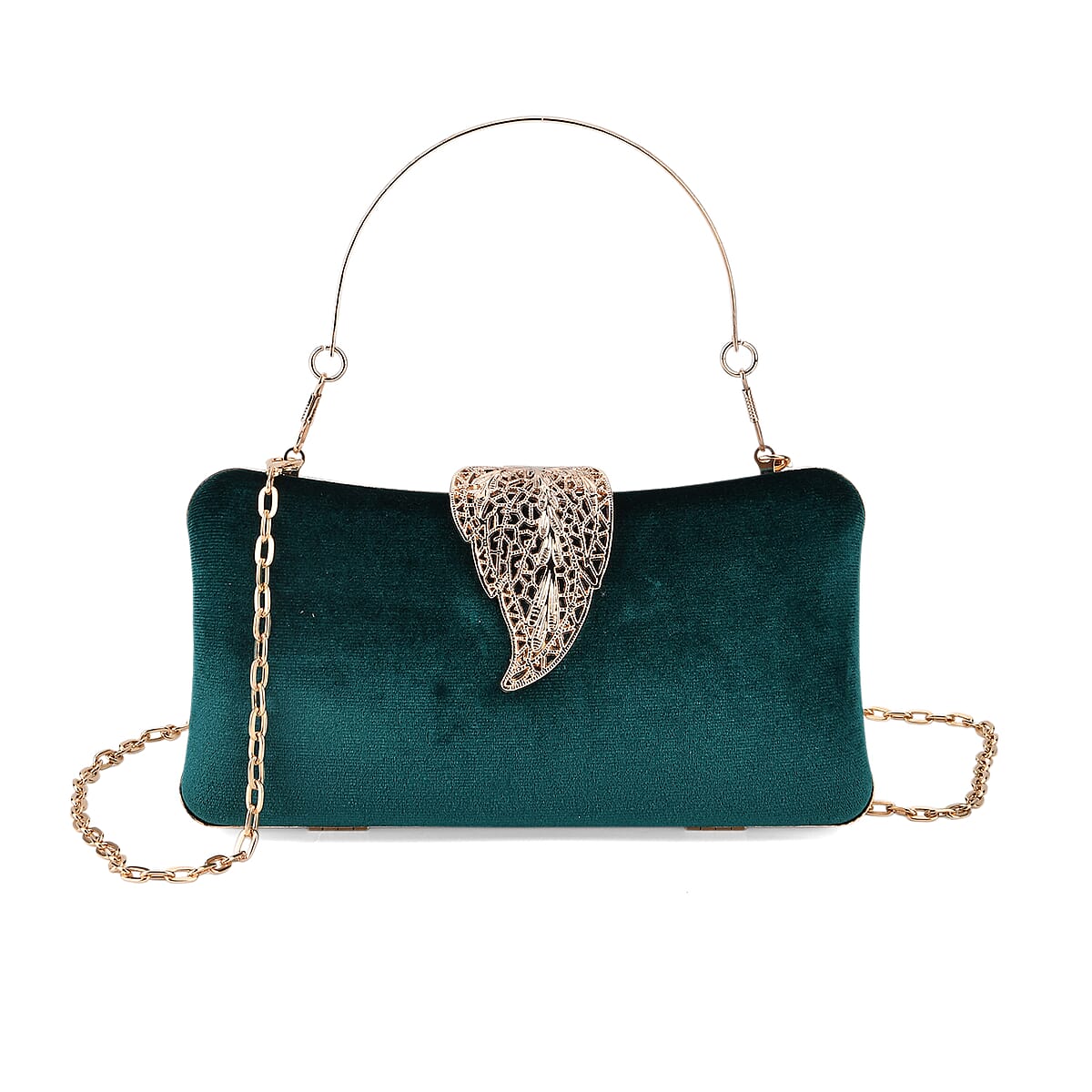 La marey Green Leaf Shaped Phone Bag with Shoulder Chain Strap image number 2