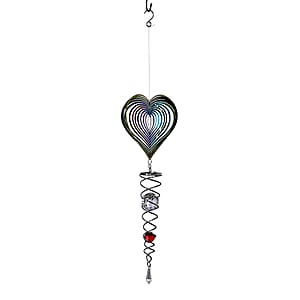 Stainless Steel Magic Kinetic Sculpture Heart Wind Spinner