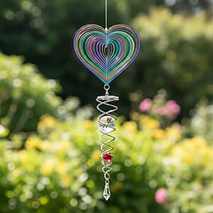 Stainless Steel Magic Kinetic Sculpture Heart Wind Spinner