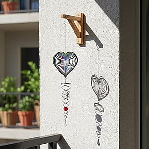 Stainless Steel Magic Kinetic Sculpture Heart Wind Spinner