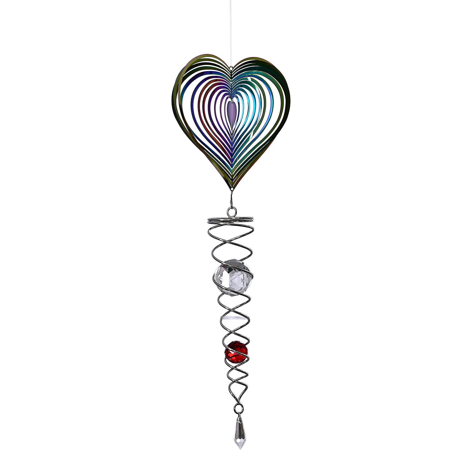 Stainless Steel Magic Kinetic Heart Wind Spinner