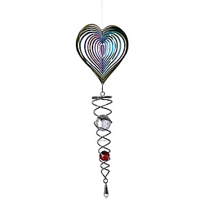 Stainless Steel Magic Kinetic Sculpture Heart Wind Spinner