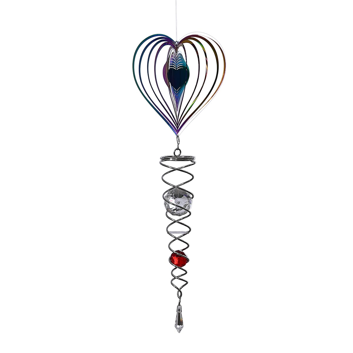 Stainless Steel Magic Kinetic Sculpture Heart Wind Spinner image number 4