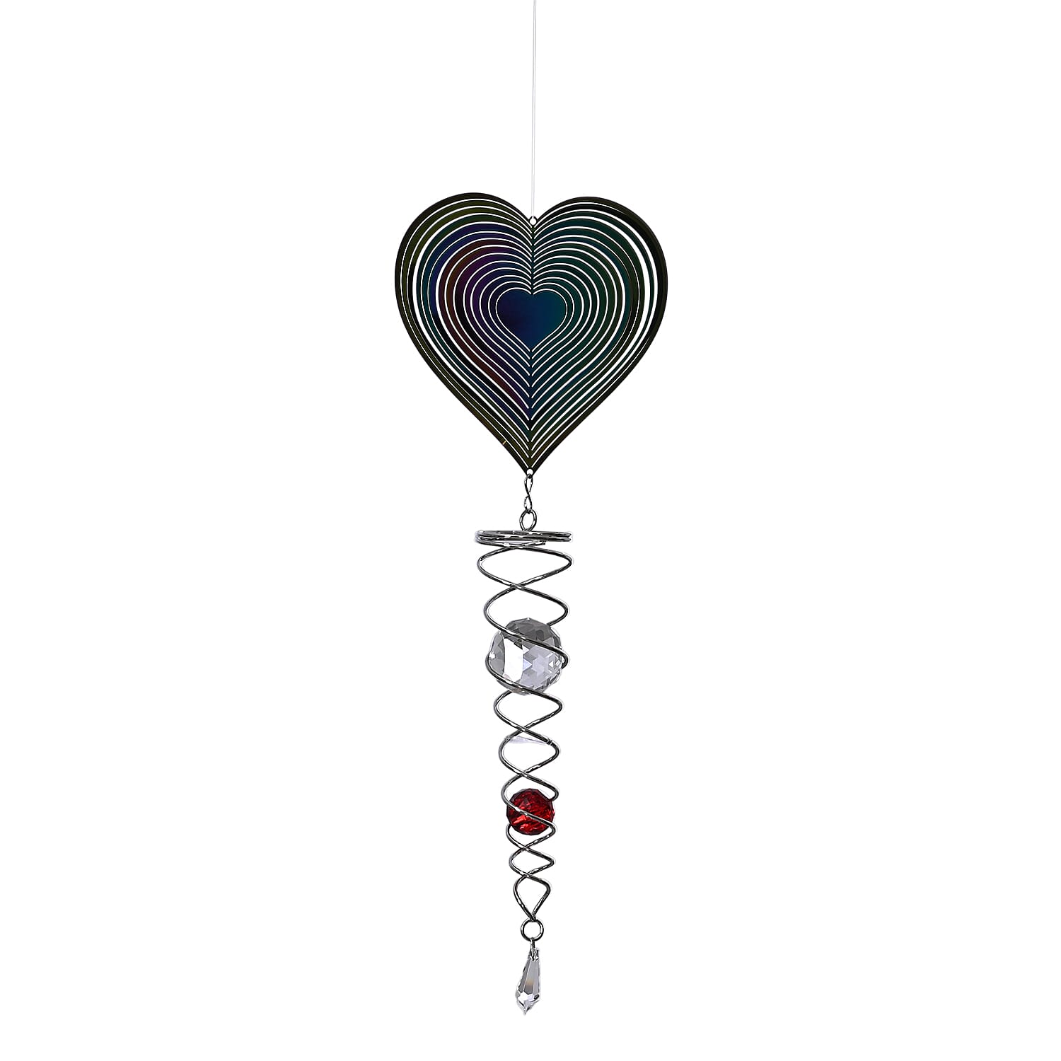 Stainless Steel Magic Kinetic Heart Wind Spinner