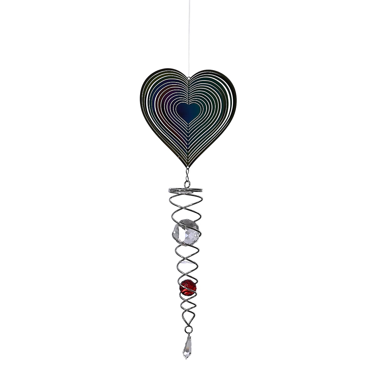 Stainless Steel Magic Kinetic Sculpture Heart Wind Spinner image number 5