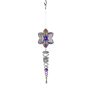 Stainless Steel Magic Kinetic Sculpture Floral Wind Spinner