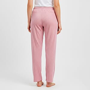 La Marey Pink and Floral Paisley Print Set of 2 Pajama Pant- One Size Fits Most