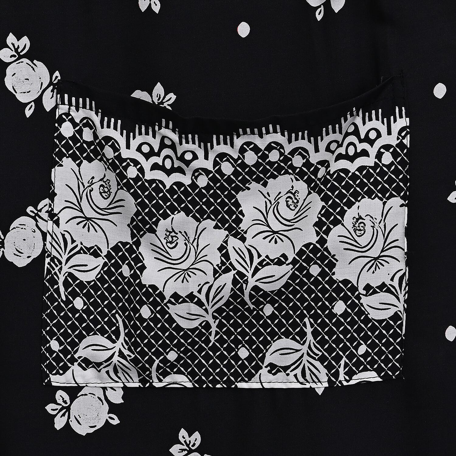 La Marey Black Floral Harem Pant with 2 Pockets - One Size Fits Most