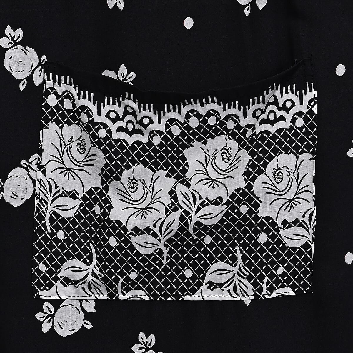 La Marey Black Floral Harem Pant with 2 Pockets - One Size Fits Most image number 4