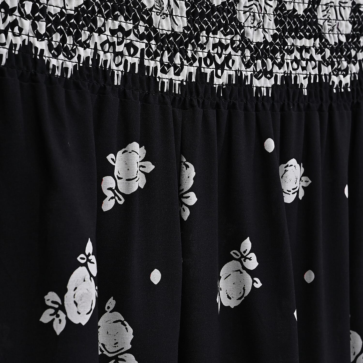 La Marey Black Floral Harem Pant with 2 Pockets - One Size Fits Most