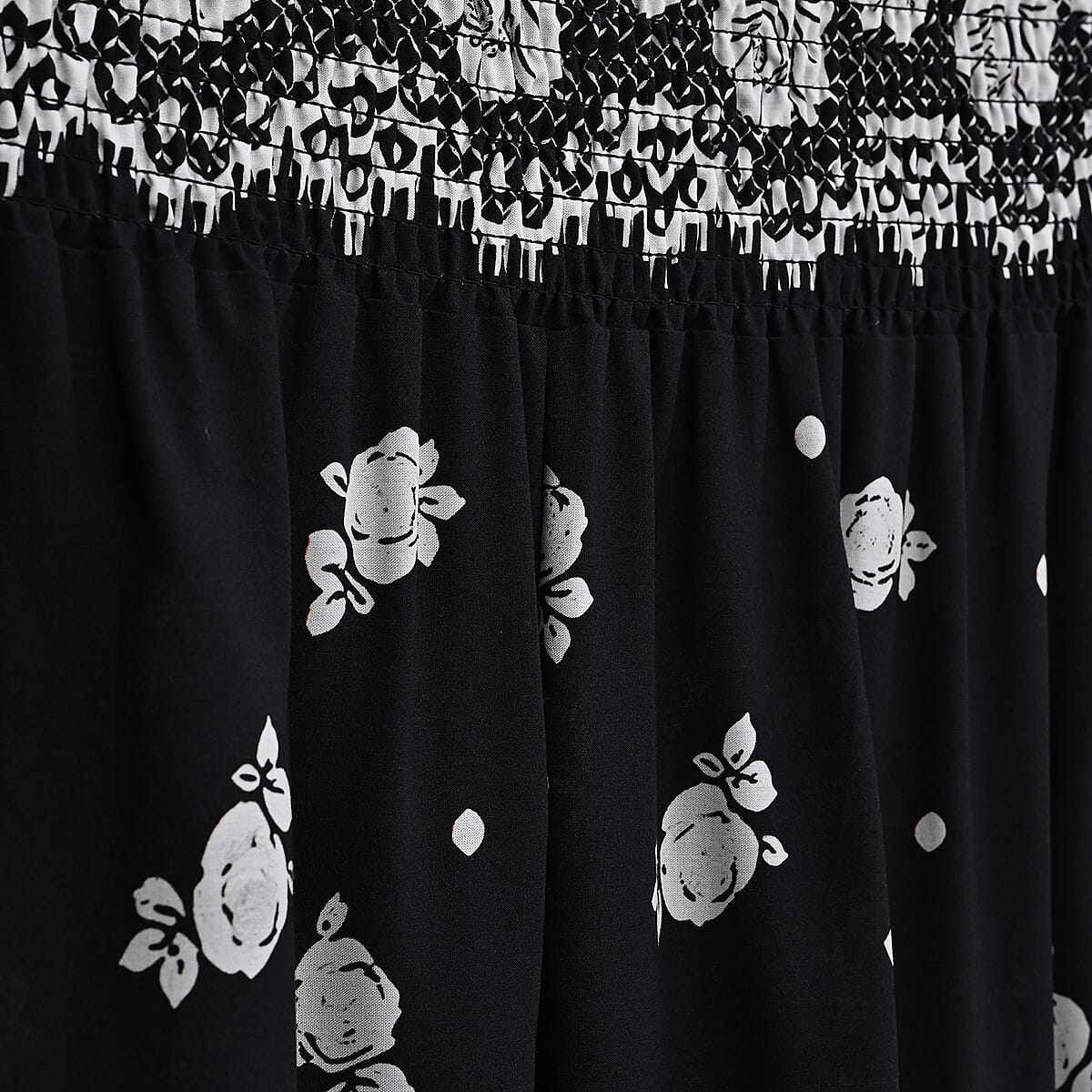La Marey Black Floral Harem Pant with 2 Pockets - One Size Fits Most image number 5