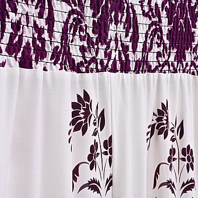 La Marey Purple White Floral Harem Pants with 2 Pockets - One Size Fits Most