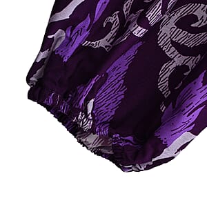 La Marey Purple Floral Harem Pant with 2 Pockets - One Size Fits Most