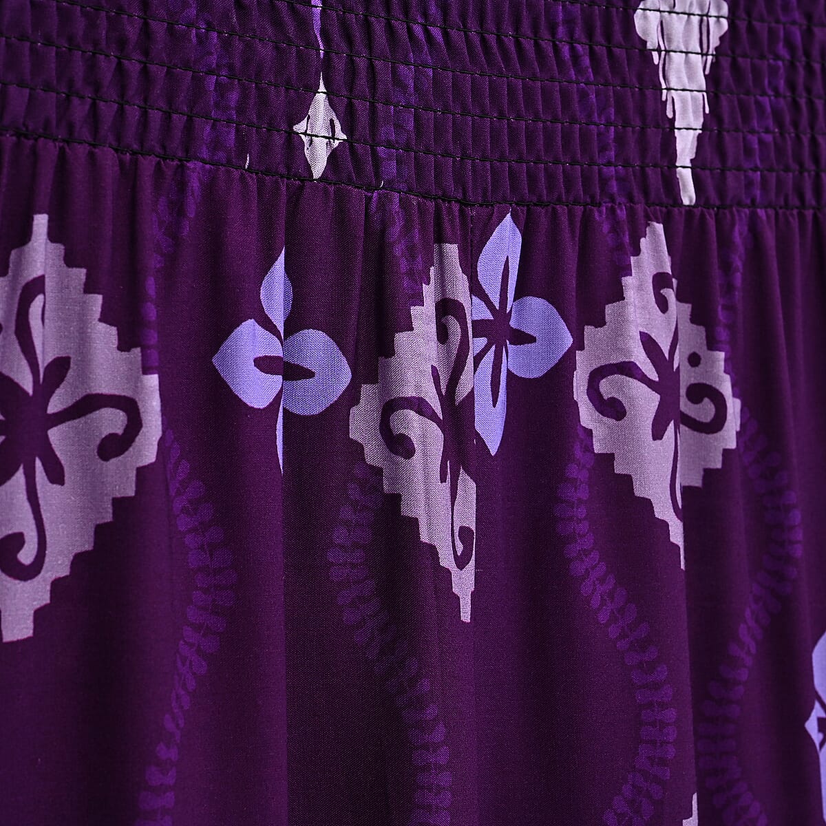 La Marey Purple Floral Harem Pant with 2 Pockets - One Size Fits Most image number 5