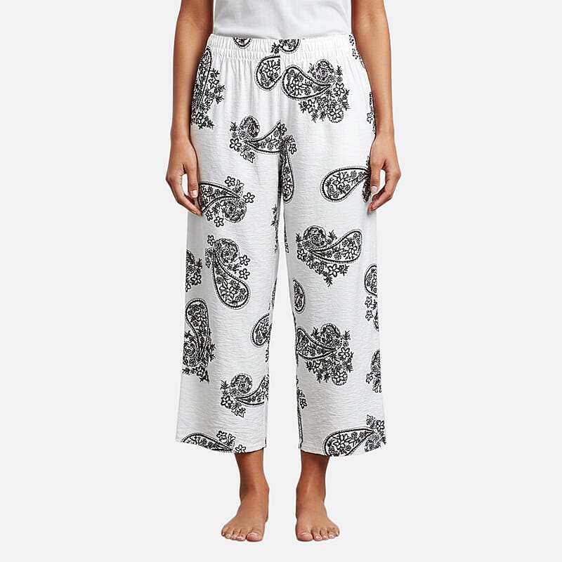 La Marey Wide Leg Printed Pajama Pants - One Size Fits Most