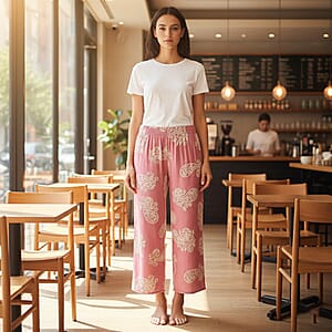 La Marey Pink Shade Comfortable Wide Leg Printed Pajama Pant - One Size Fits Most