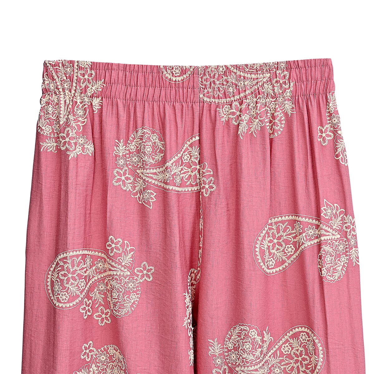La Marey Pink Shade Comfortable Wide Leg Printed Pajama Pant - One Size Fits Most image number 3