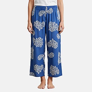 La Marey Blue Shade Relaxed Wide Leg Printed Pajama Pant - One Size Fits Most