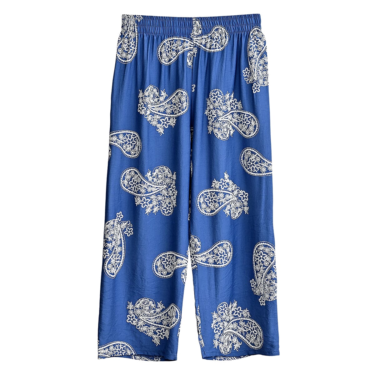 La Marey Blue Shade Relaxed Wide Leg Printed Pajama Pant - One Size Fits Most image number 2