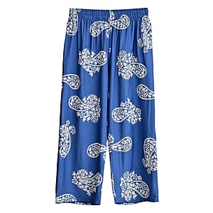 La Marey Blue Shade Relaxed Wide Leg Printed Pajama Pant - One Size Fits Most