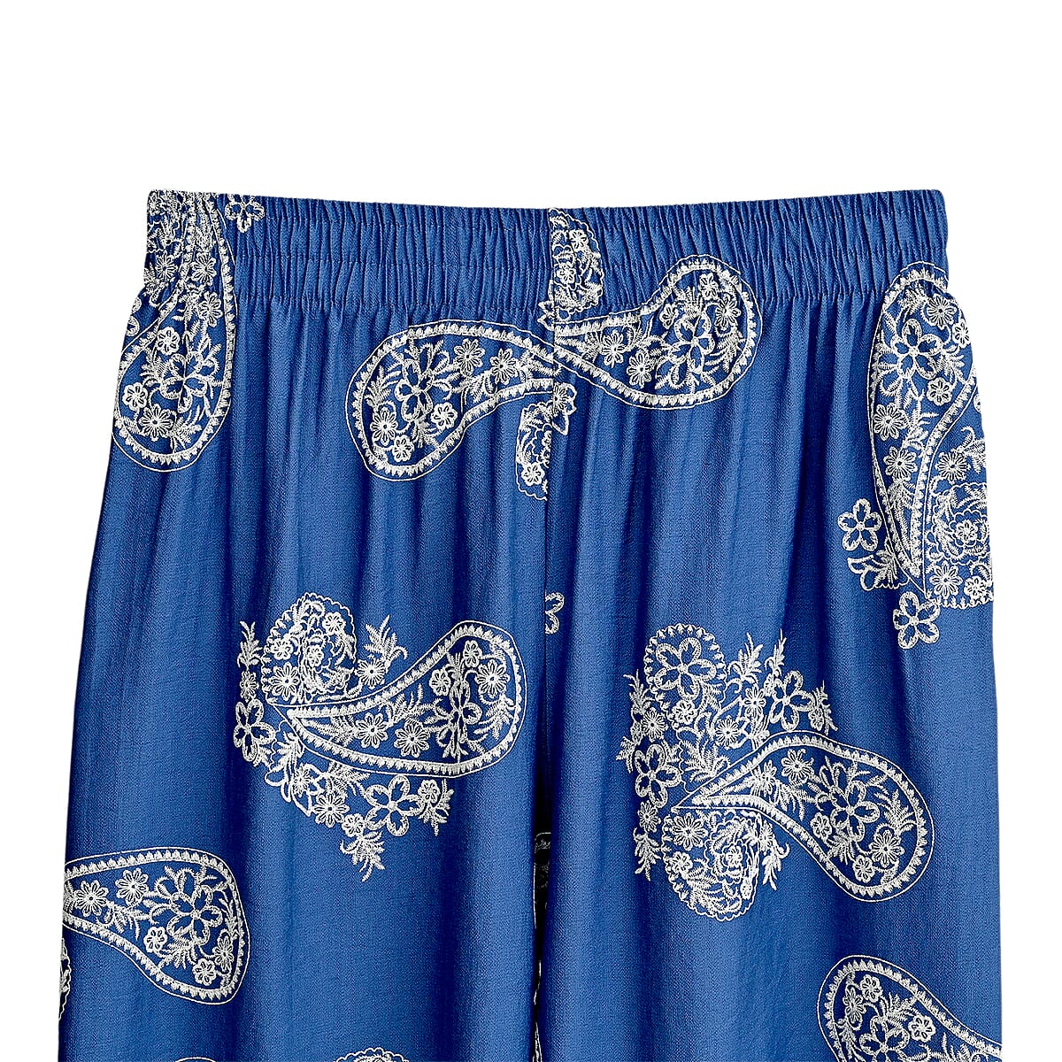 La Marey Blue Shade Relaxed Wide Leg Printed Pajama Pant - One Size Fits Most image number 3