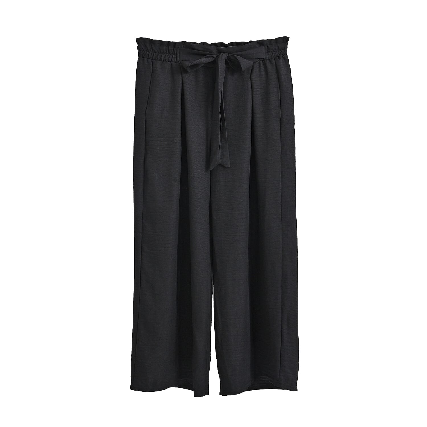 La Marey Black Smocked Waist Crop Pants - One Size Fits Most