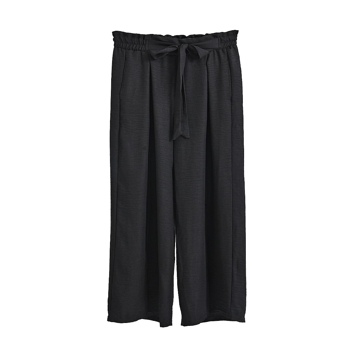 La Marey Black Smocked Waist Crop Pants - One Size Fits Most image number 2
