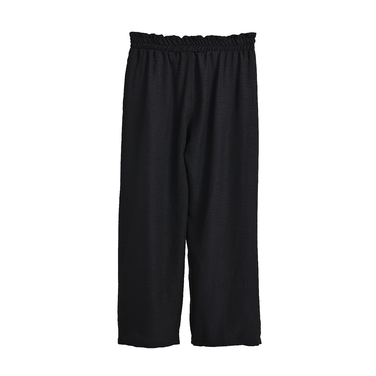 La Marey Black Smocked Waist Crop Pants - One Size Fits Most