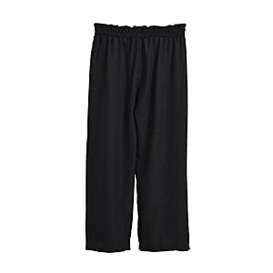 La Marey Black Smocked Waist Crop Pants - One Size Fits Most