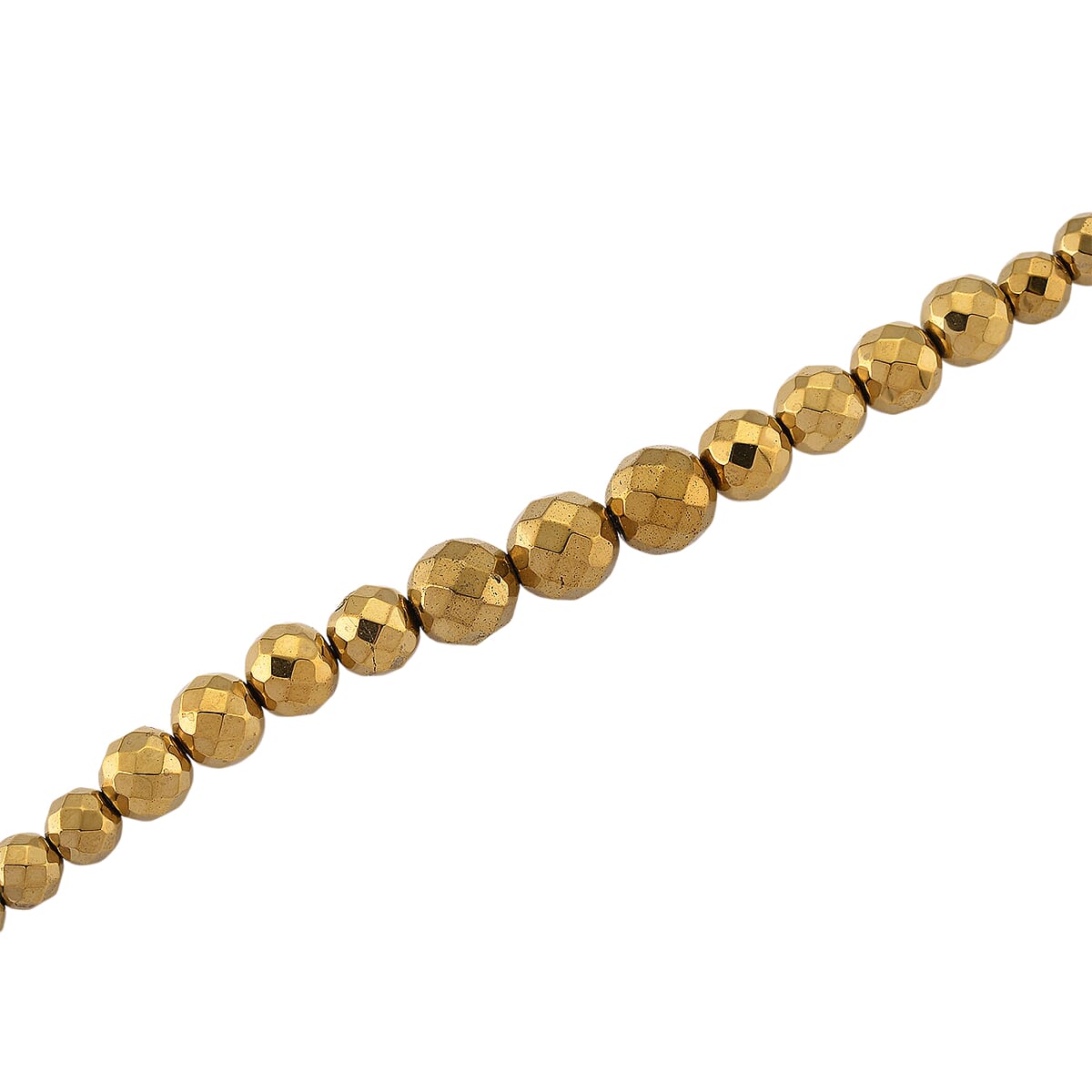 Yellow Gold Color Hematite 560.00 ctw Beaded Necklace in Silvertone 21-23 Inches image number 4