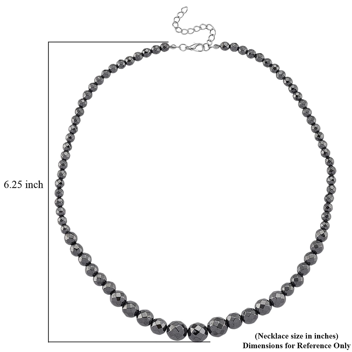 Blue Color Hematite 560.00 ctw Beaded Necklace in Silvertone 20.5-22.5 Inches image number 6