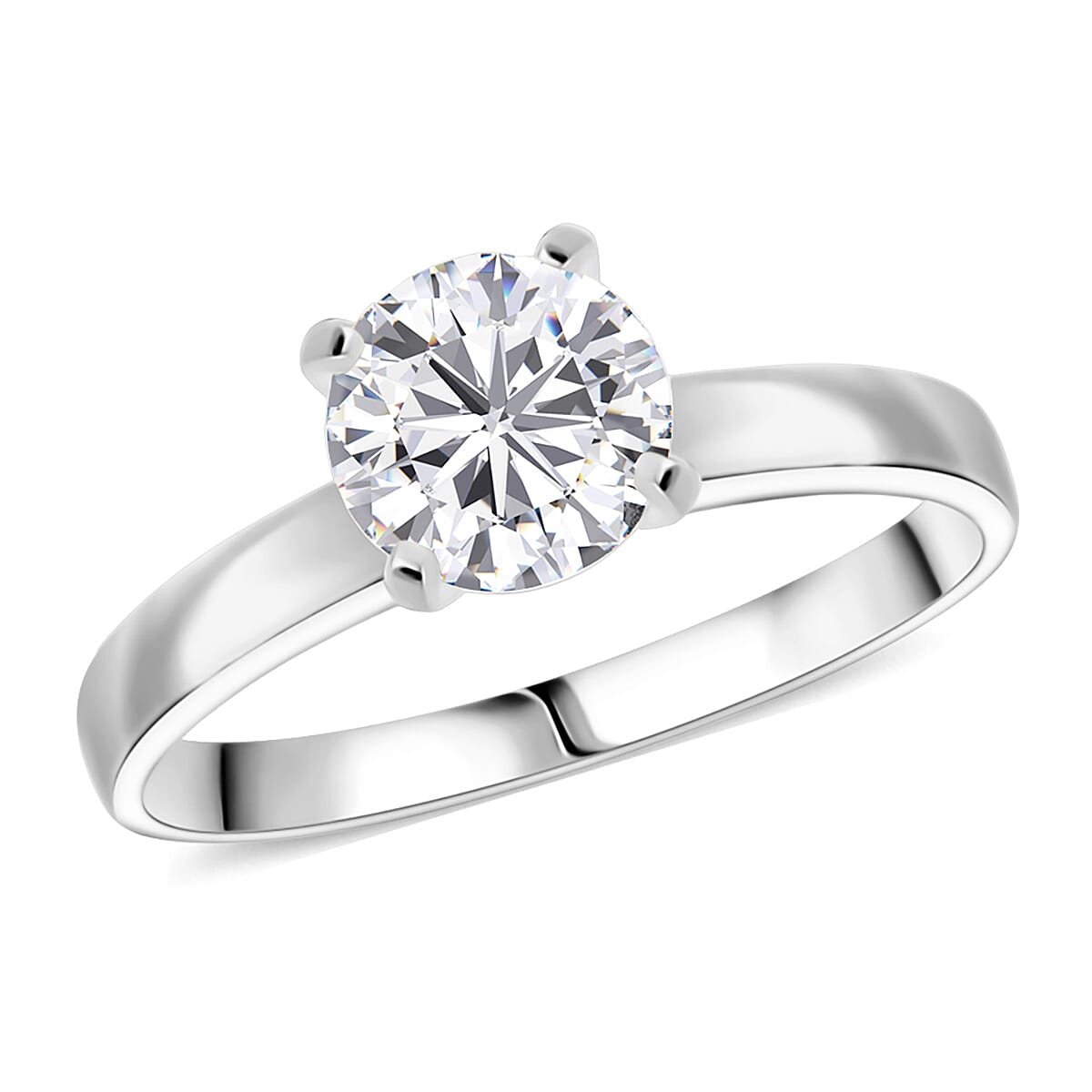 Simulated Diamond Ring in Sterling Silver 1.60 ctw (Size 10.0)