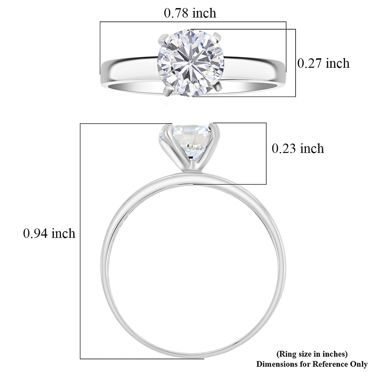 Simulated Diamond 1.60 ctw Ring in Sterling Silver (Size 8.0)  image number 4