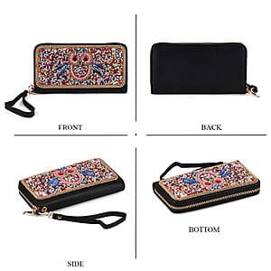 La Marey Multi Color Owl Faux Leather Turquoise Wallet