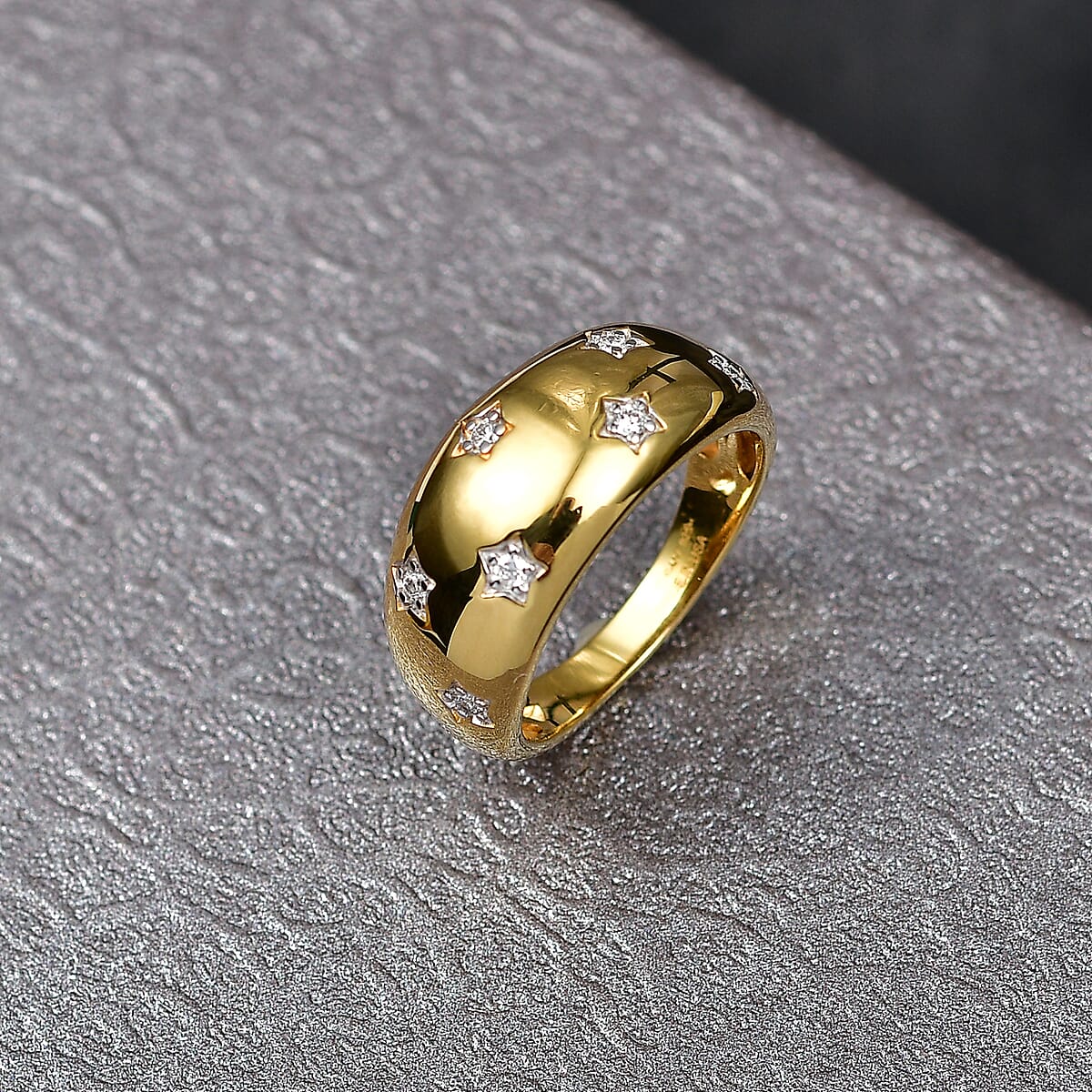 Luxuriant Lab Grown Diamond G-H SI 0.20 ctw Ring in 18K Vermeil Yellow Gold Over Sterling Silver (Size 5.0) image number 1