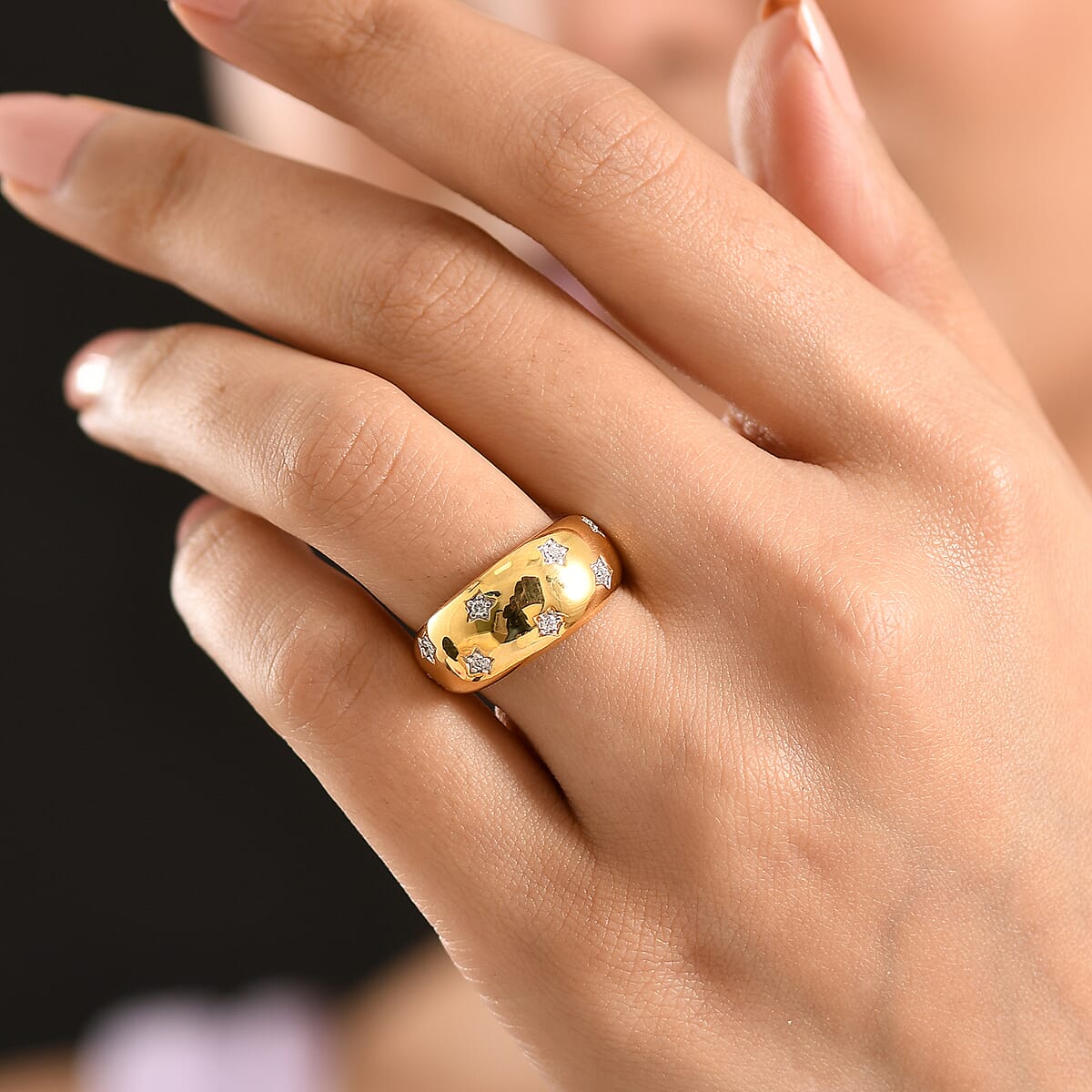 Luxuriant Lab Grown Diamond G-H SI 0.20 ctw Ring in 18K Vermeil Yellow Gold Over Sterling Silver (Size 5.0) image number 2