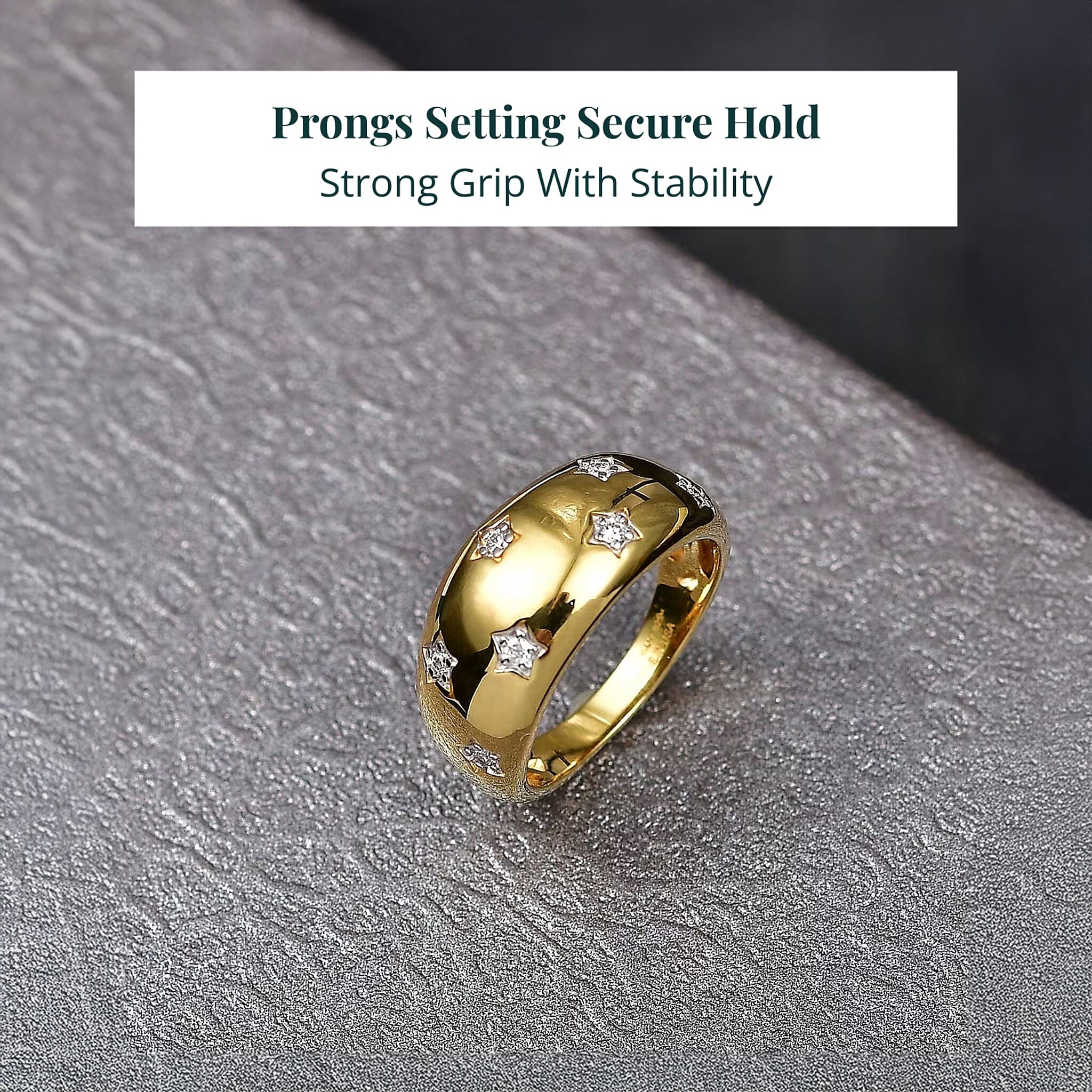  Luxuriant Lab Grown Diamond (G-H, SI) Ring in 18K Vermeil YG Over Sterling Silver 0.20 ctw (Size 5.0)